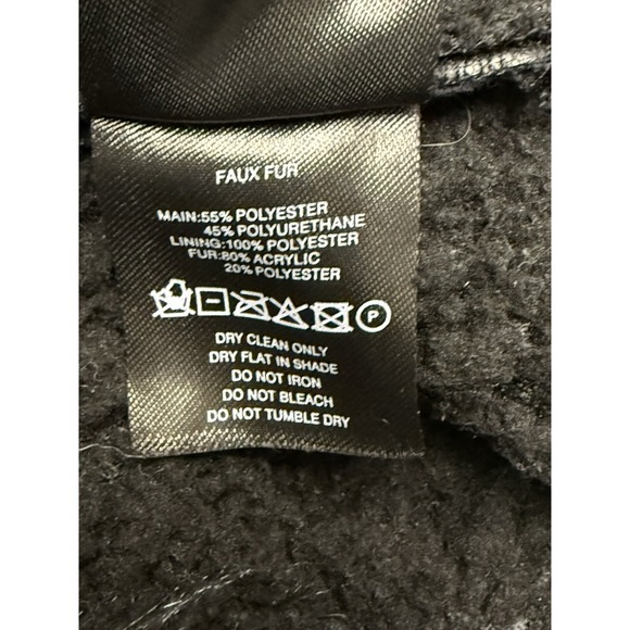 I.AM.GIA black faux leather faux fur trim jacket. Sz L - Picture 11 of 15